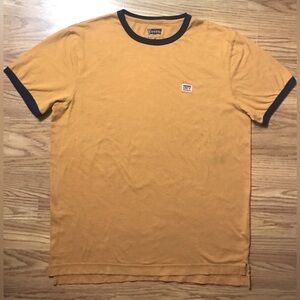 Levi’s Retro Y2K Ringer T-Shirt Mens M Yellow/Gold & Blue